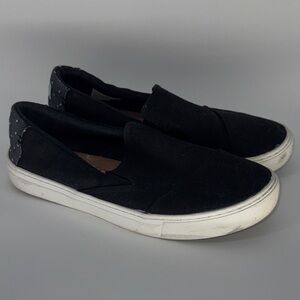 Toms Black Slip-On Loafer Casual Canvas Sneakers Shoe Women's 10